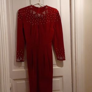 Red suede dress